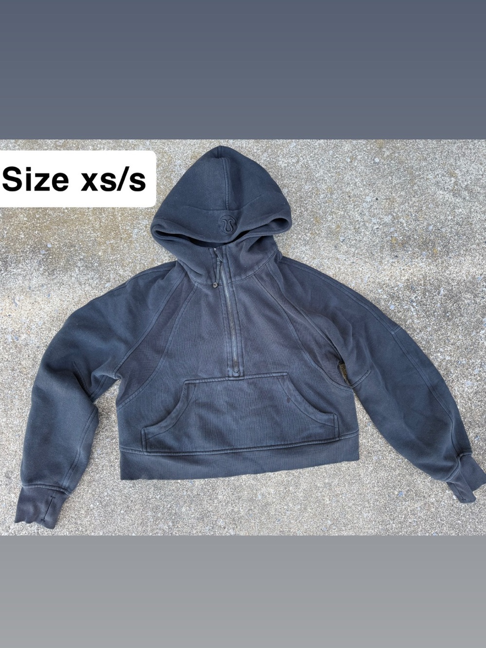 Lululemon scuba black Half-Zip Cropped Hoodie